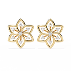Lotus Diamond Stud Earrings