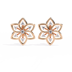 Lotus Diamond Stud Earrings