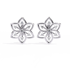 Lotus Diamond Stud Earrings