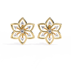 Lotus Diamond Stud Earrings