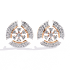 Crescent Diamond Stud Earrings