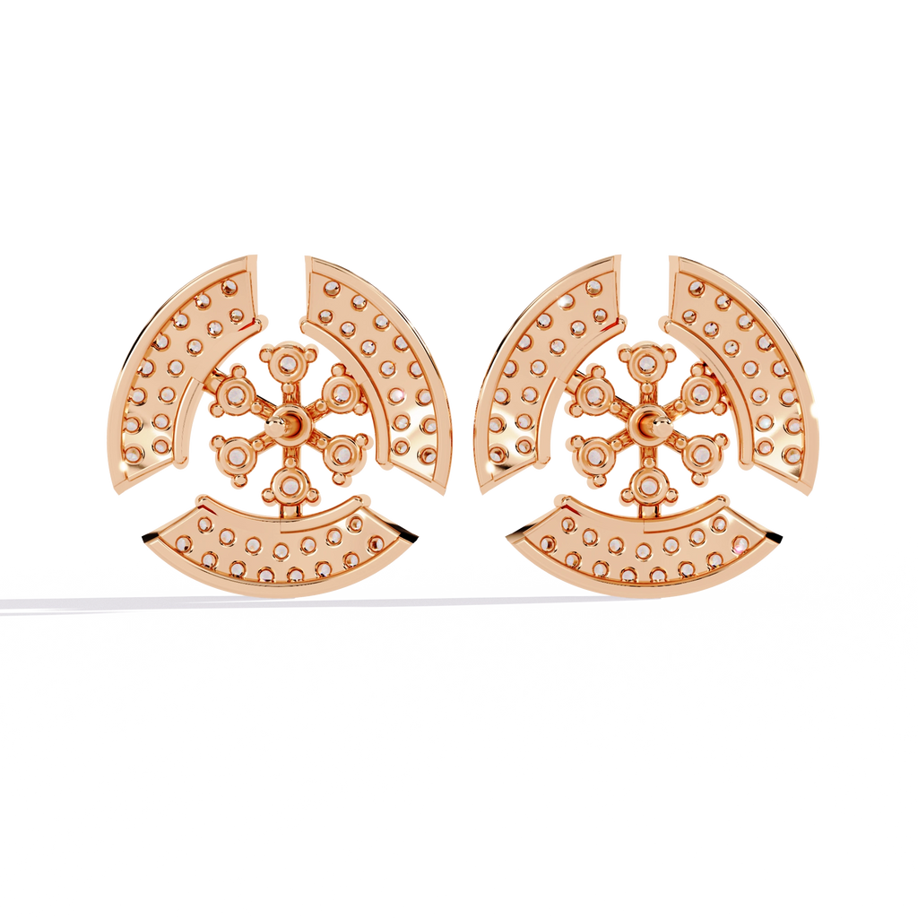 Crescent Diamond Stud Earrings