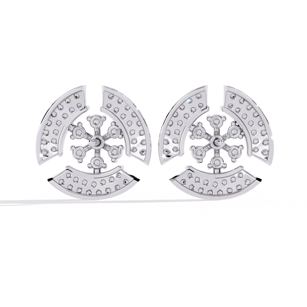 Crescent Diamond Stud Earrings