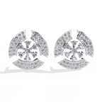 Crescent Diamond Stud Earrings