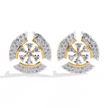 Crescent Diamond Stud Earrings