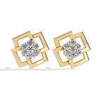 Geometric Gold Stud Earrings