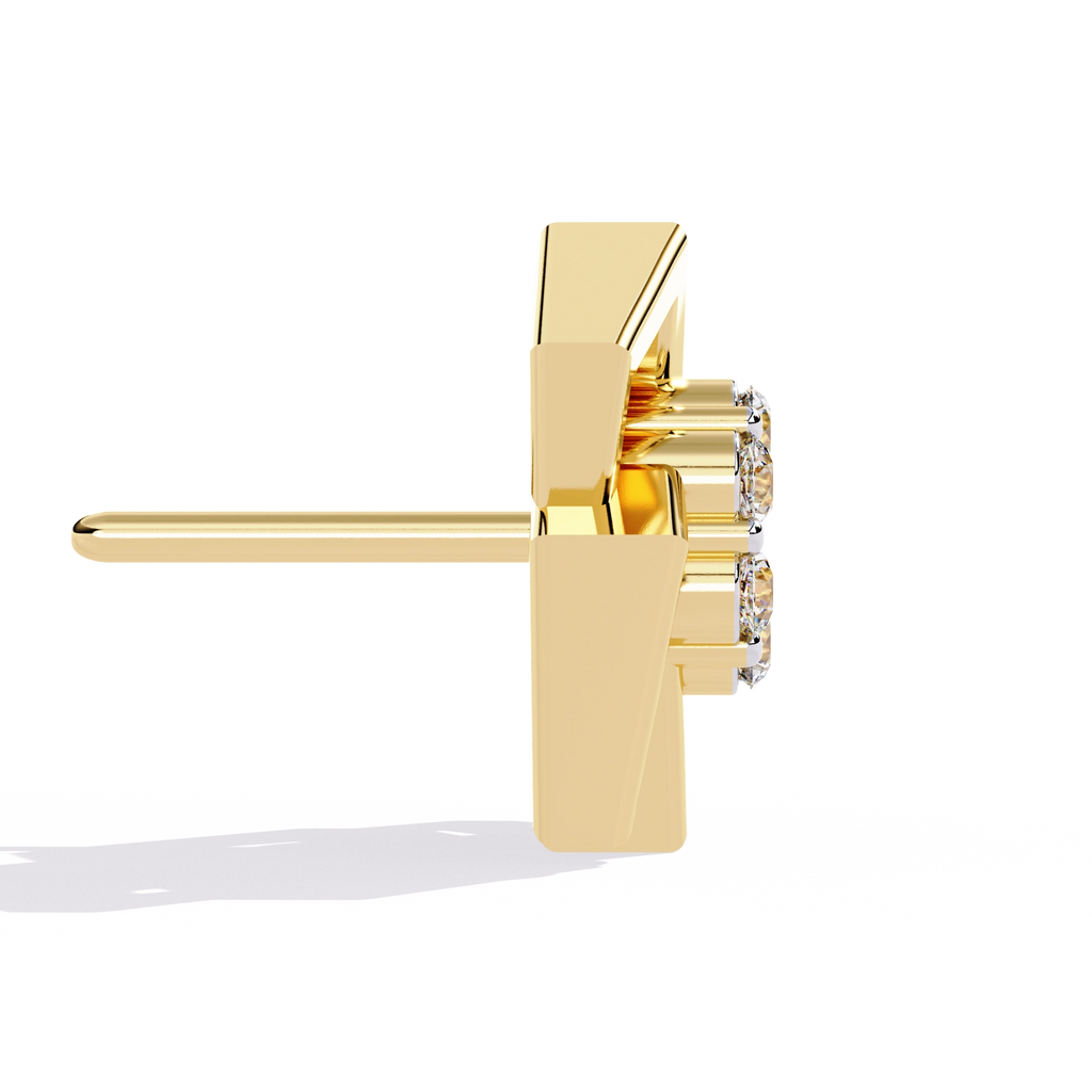 Geometric Gold Stud Earrings