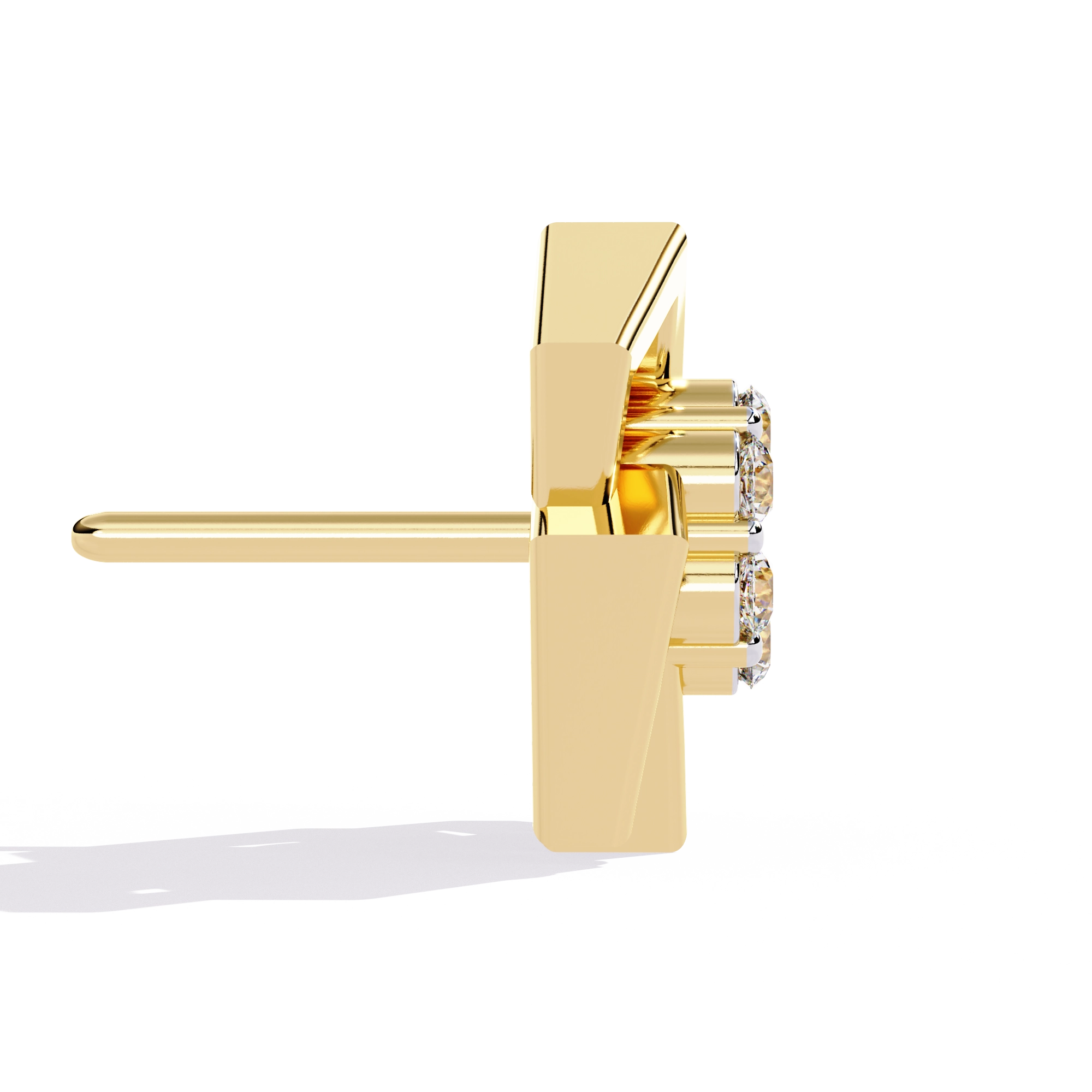 Geometric Gold Stud Earrings