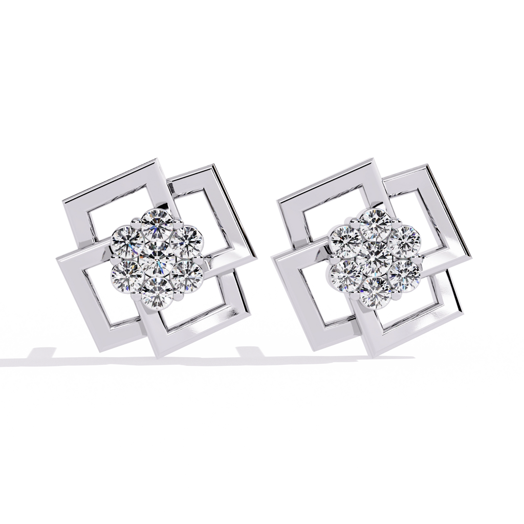 Geometric Gold Stud Earrings