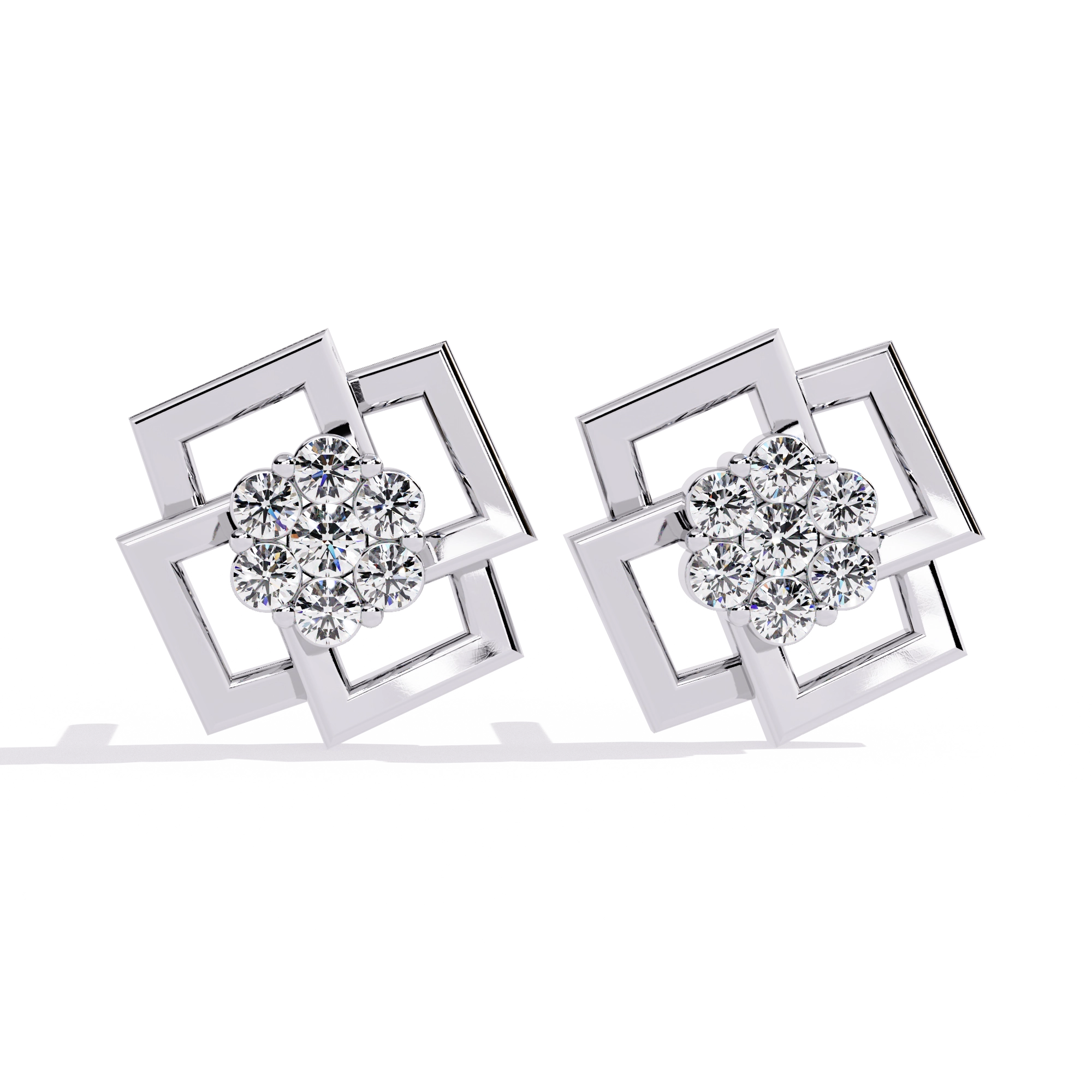 Geometric Gold Stud Earrings