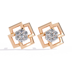 Geometric Gold Stud Earrings