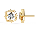 Geometric Gold Stud Earrings