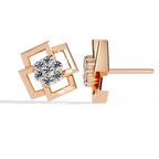 Geometric Gold Stud Earrings