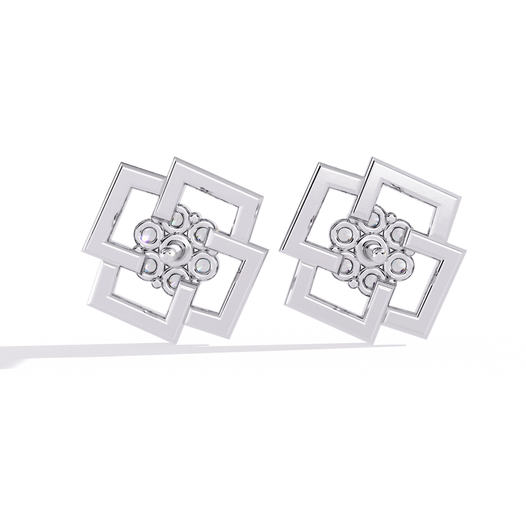 Geometric Gold Stud Earrings