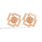 Geometric Gold Stud Earrings