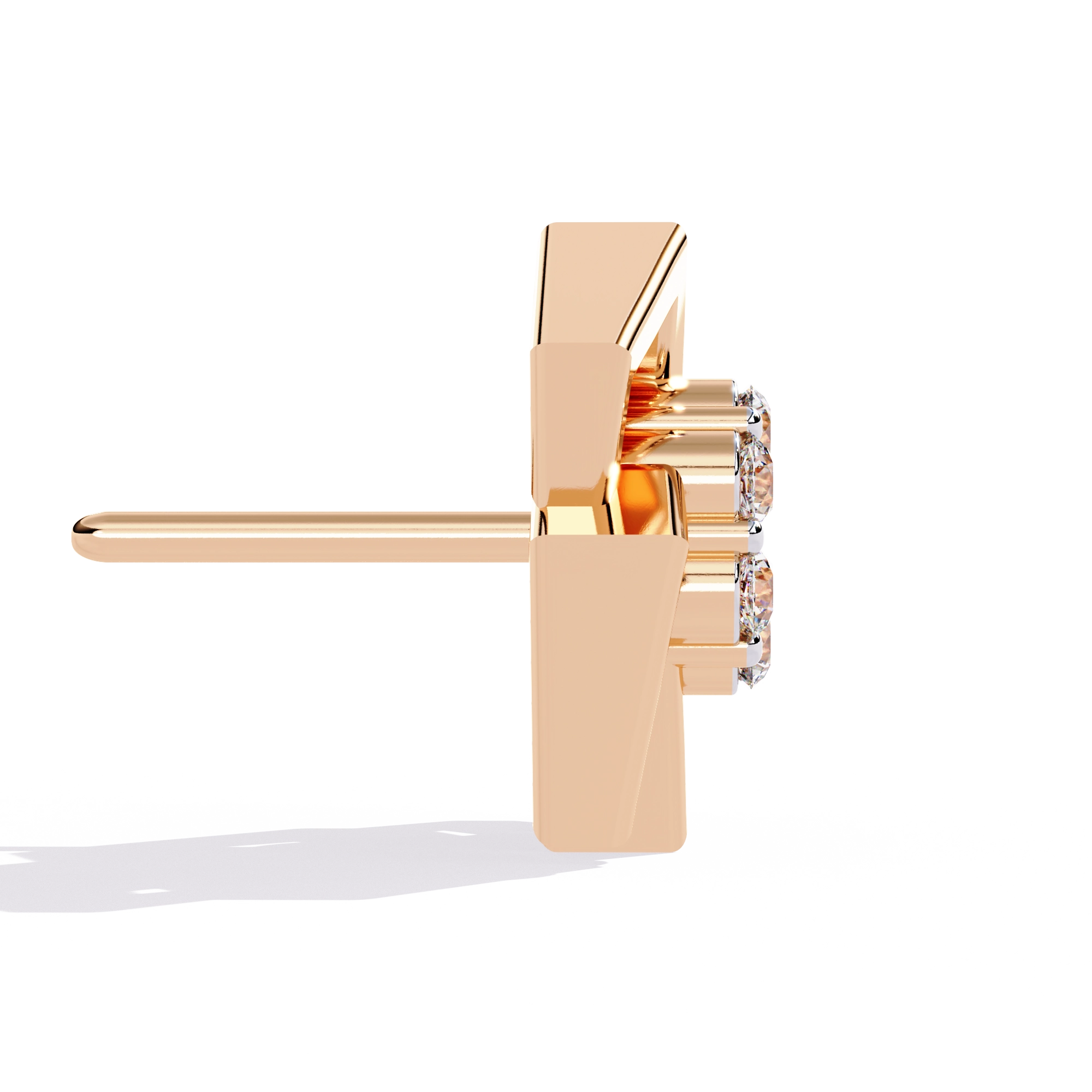 Geometric Gold Stud Earrings