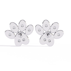 Paw Diamond Stud Earrings