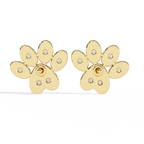 Paw Diamond Stud Earrings