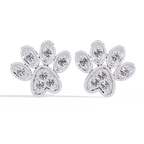 Paw Diamond Stud Earrings