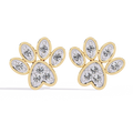 Paw Diamond Stud Earrings