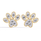 Paw Diamond Stud Earrings