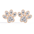 Paw Diamond Stud Earrings