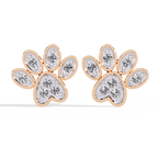 Paw Diamond Stud Earrings