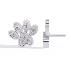 Paw Diamond Stud Earrings