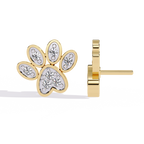 Paw Diamond Stud Earrings