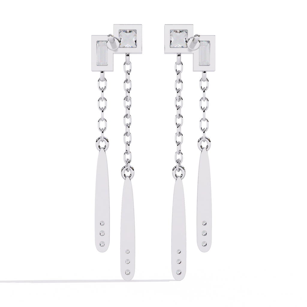 Chain Drop Statement Earrings