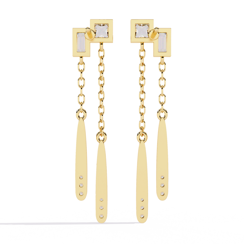 Chain Drop Statement Earrings