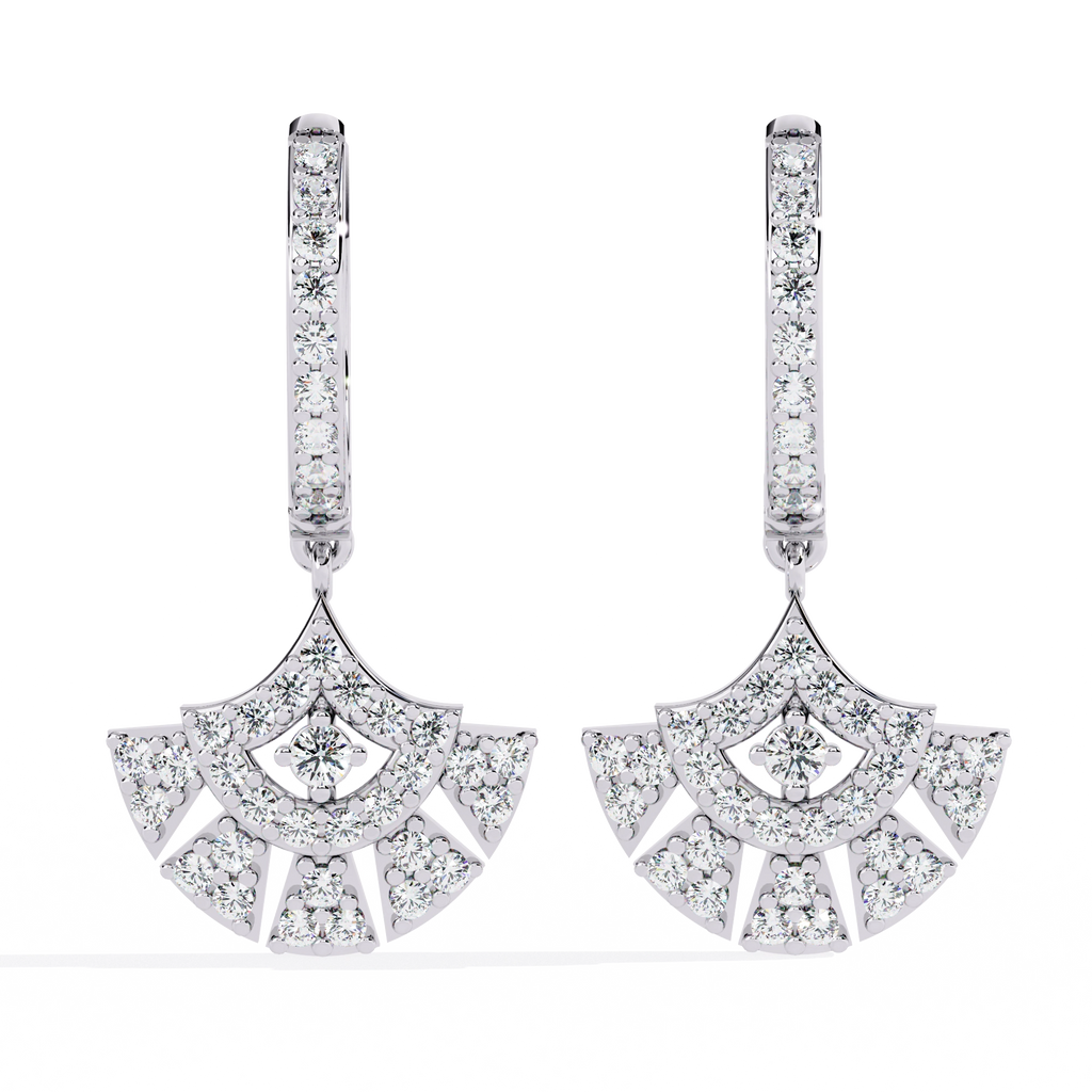 Fan Diamond Drop Earrings