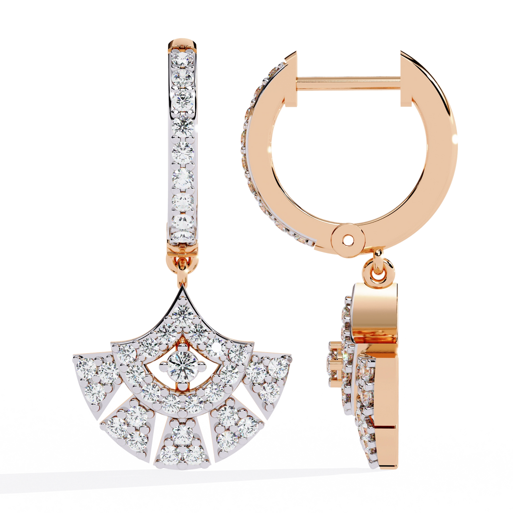 Fan Diamond Drop Earrings