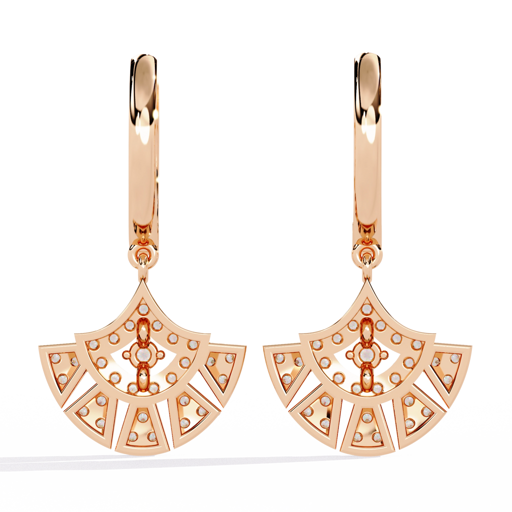 Fan Diamond Drop Earrings