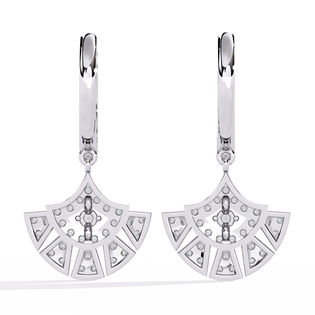 Fan Diamond Drop Earrings