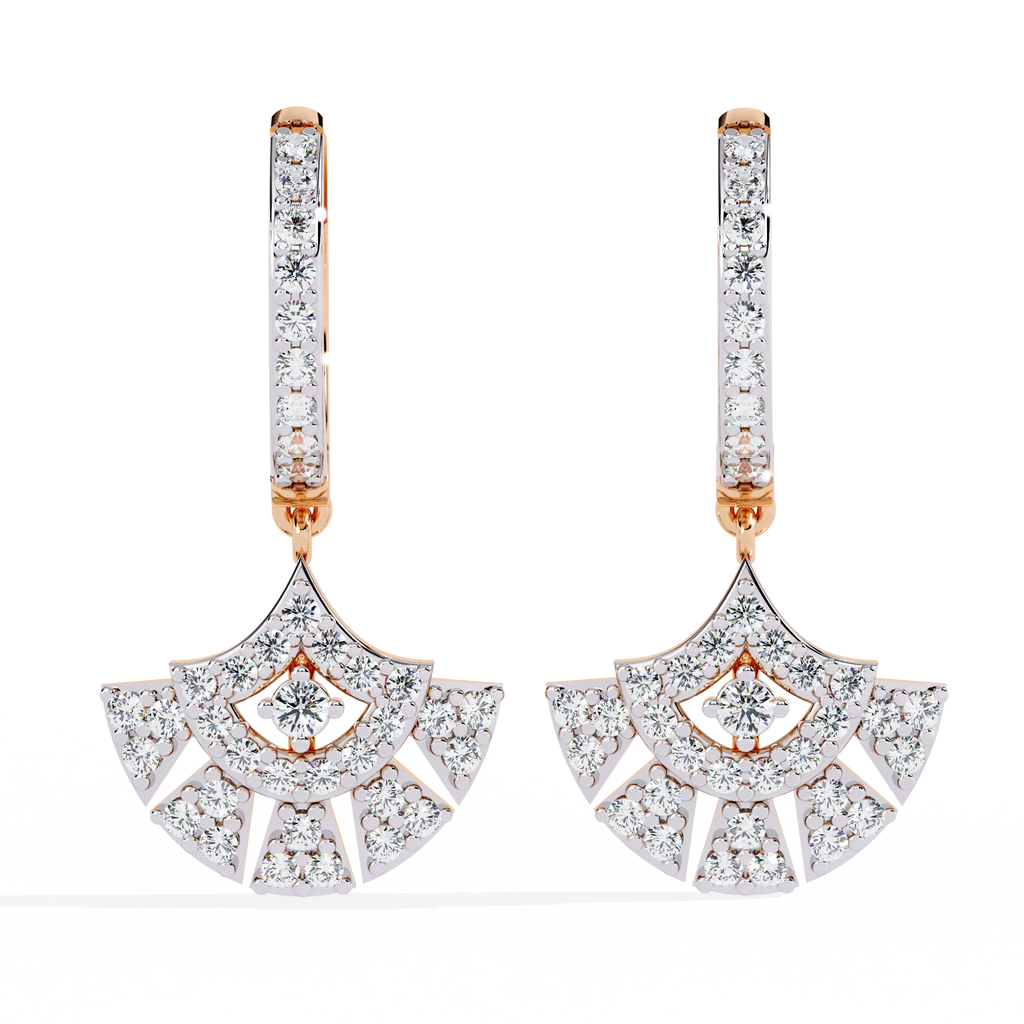Fan Diamond Drop Earrings