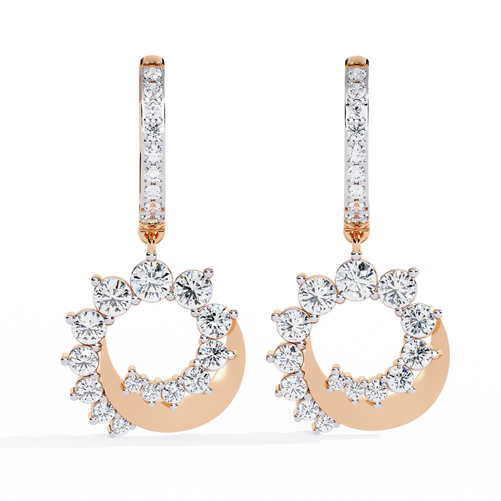 Circle Charm Drop Earrings