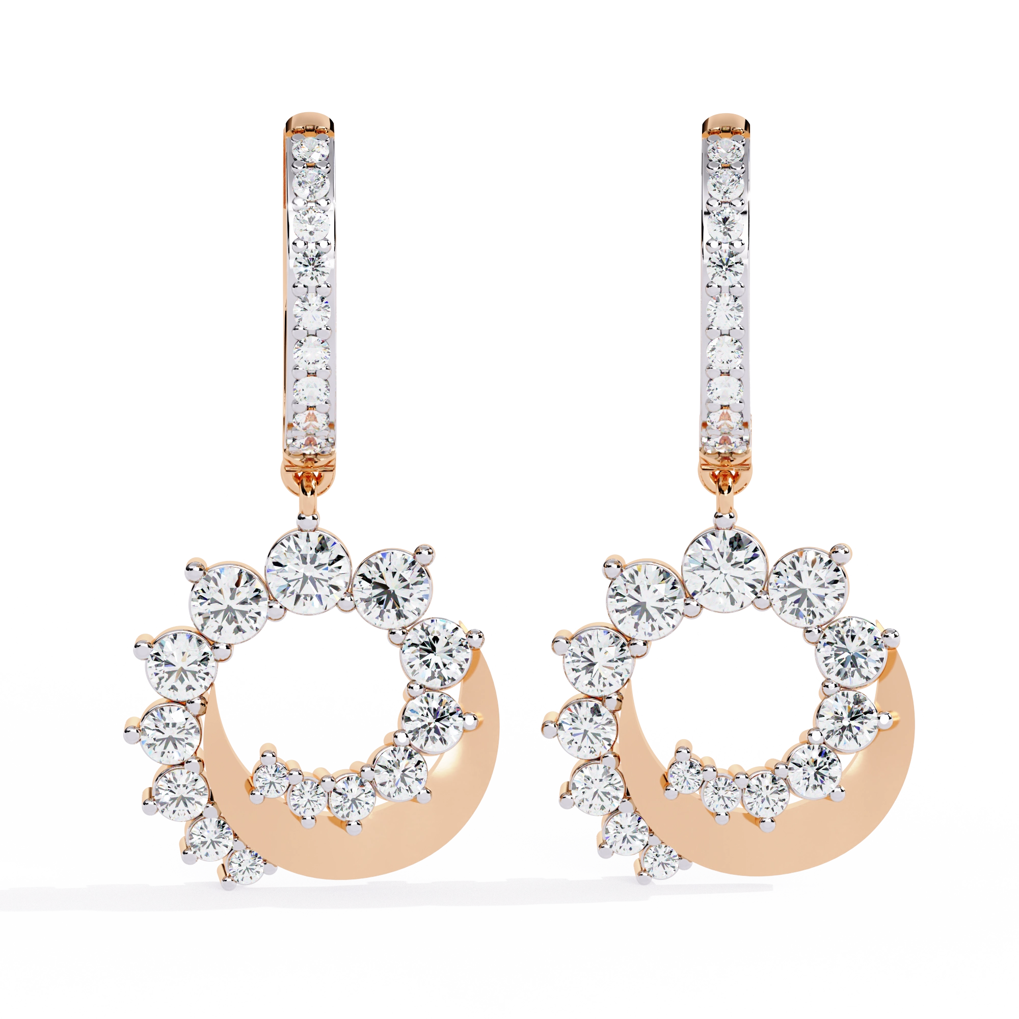 Circle Charm Drop Earrings