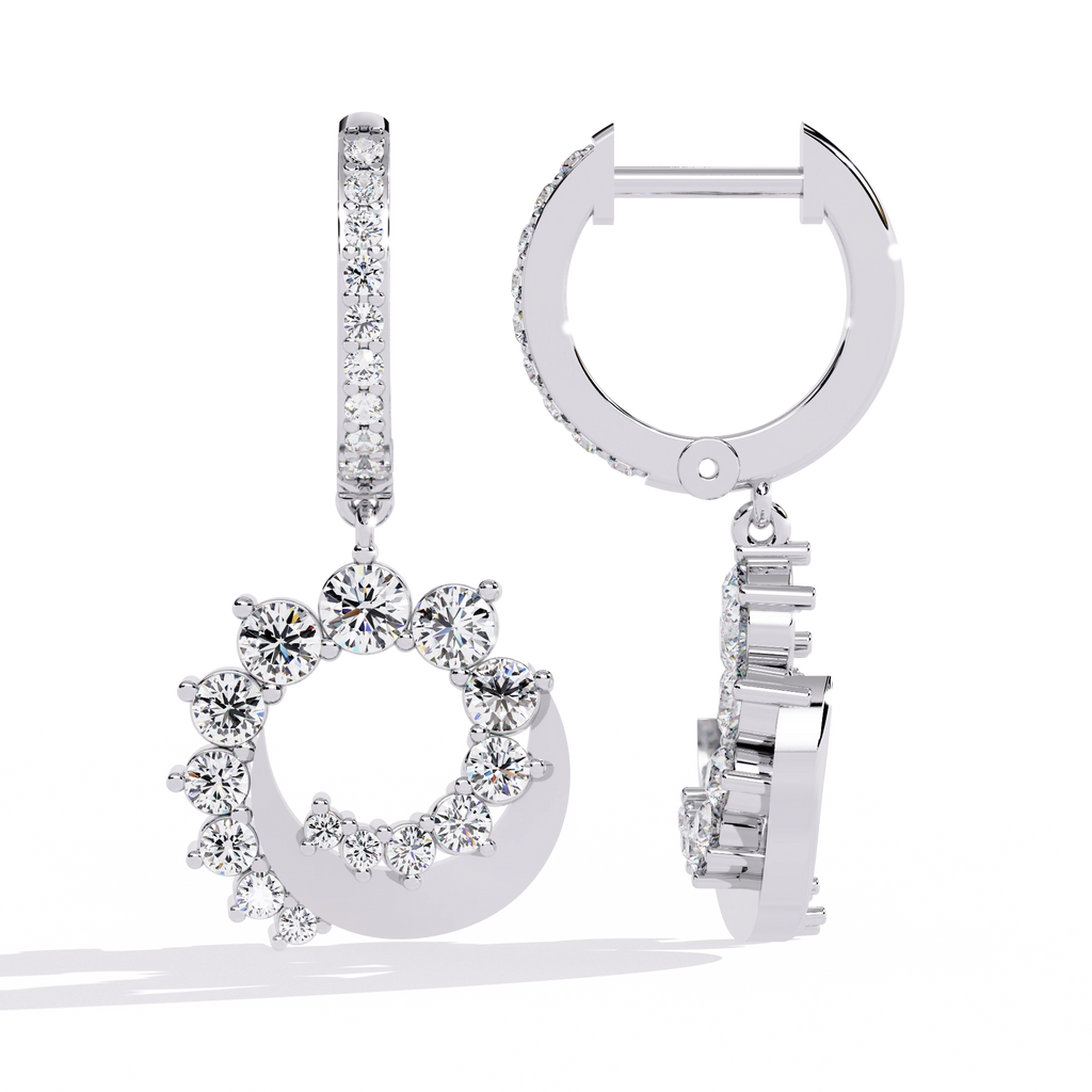 Circle Charm Drop Earrings