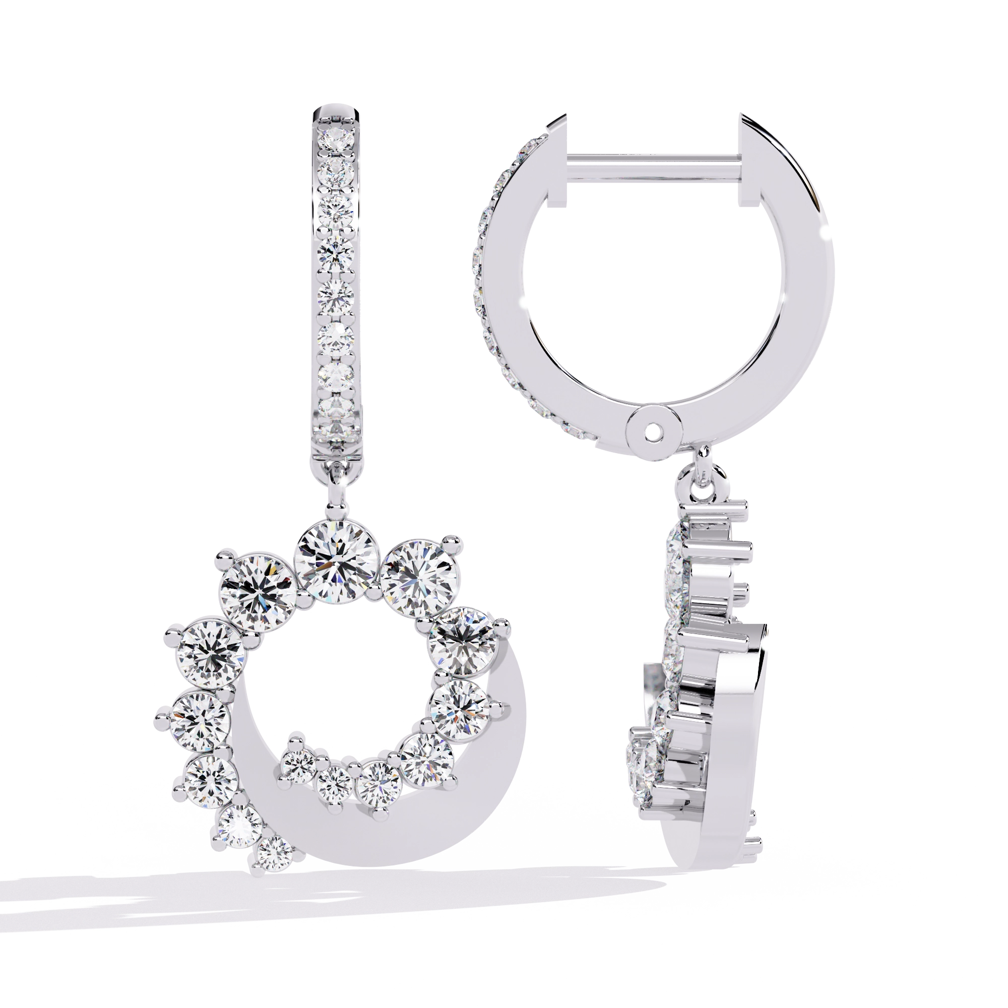 Circle Charm Drop Earrings