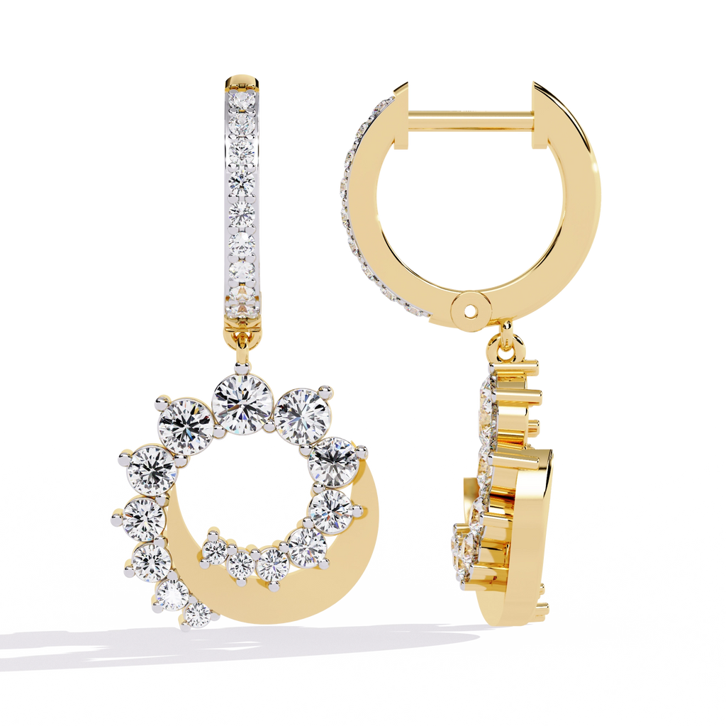 Circle Charm Drop Earrings