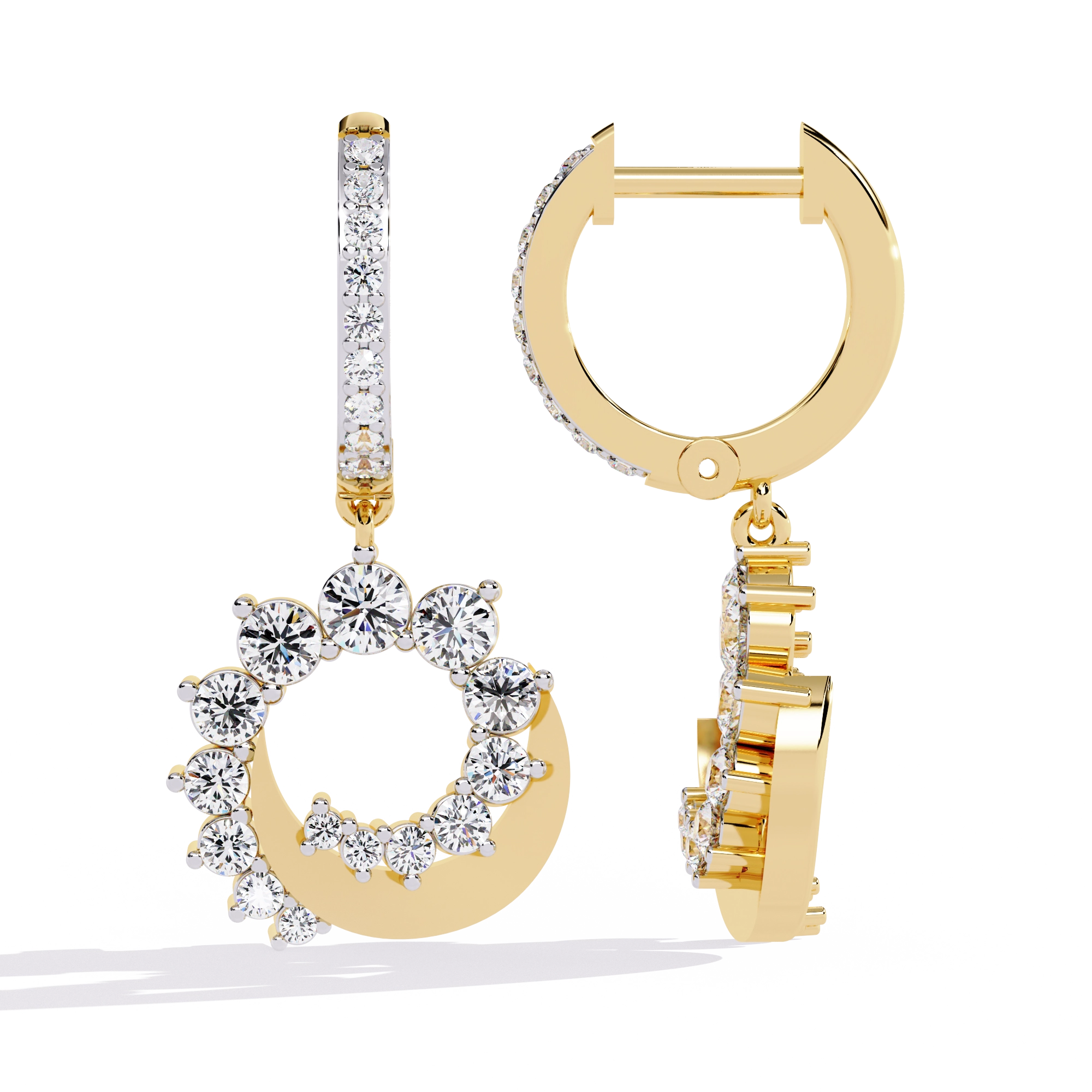 Circle Charm Drop Earrings