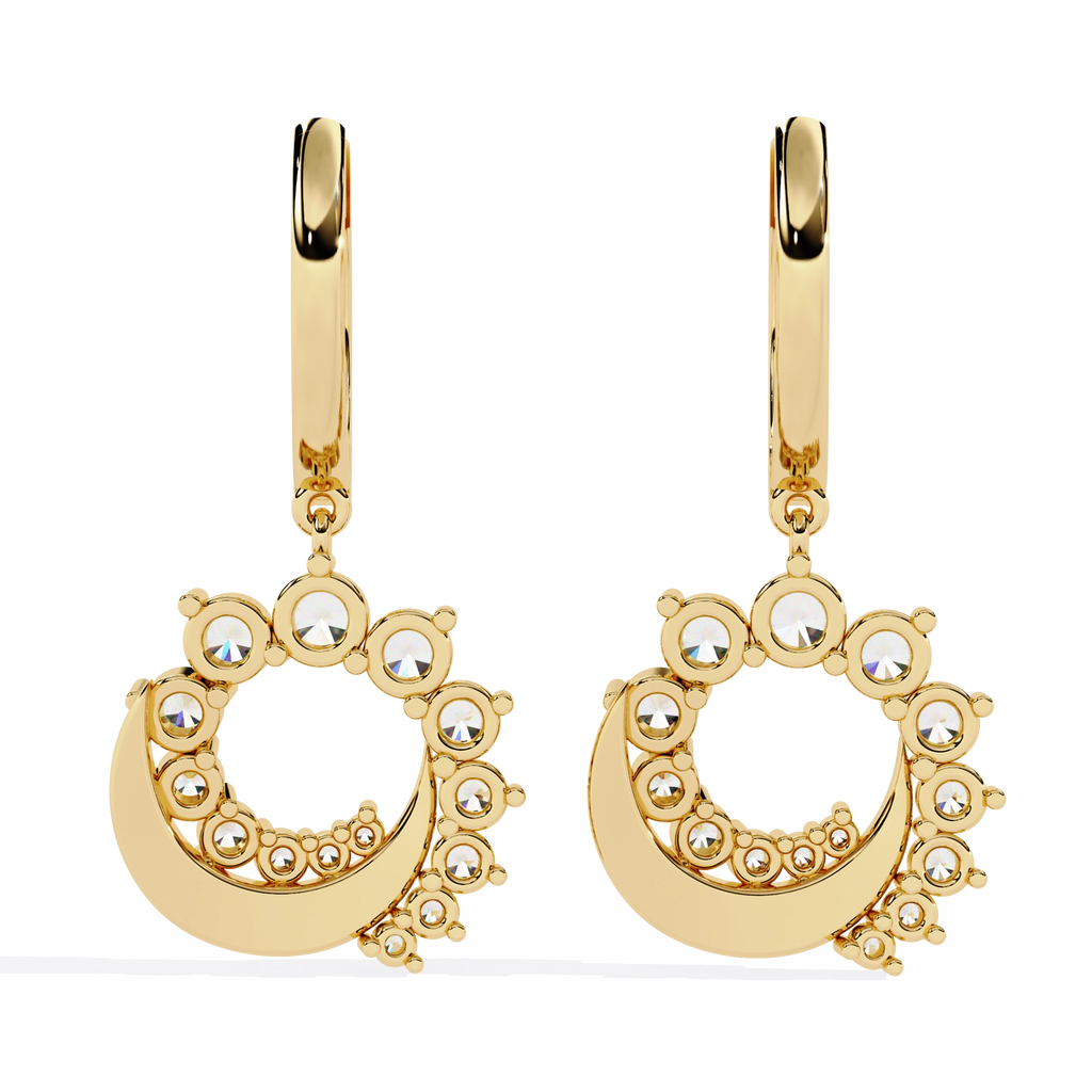 Circle Charm Drop Earrings