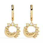 Circle Charm Drop Earrings