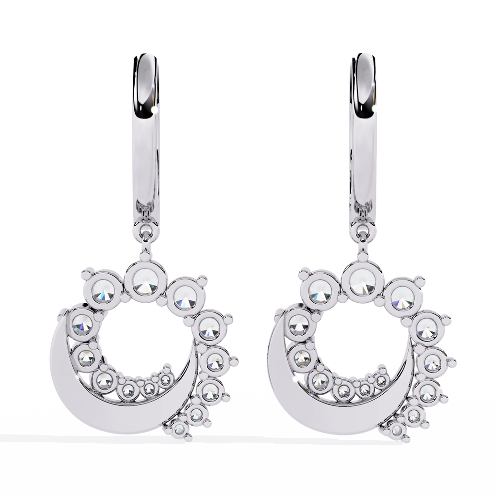 Circle Charm Drop Earrings