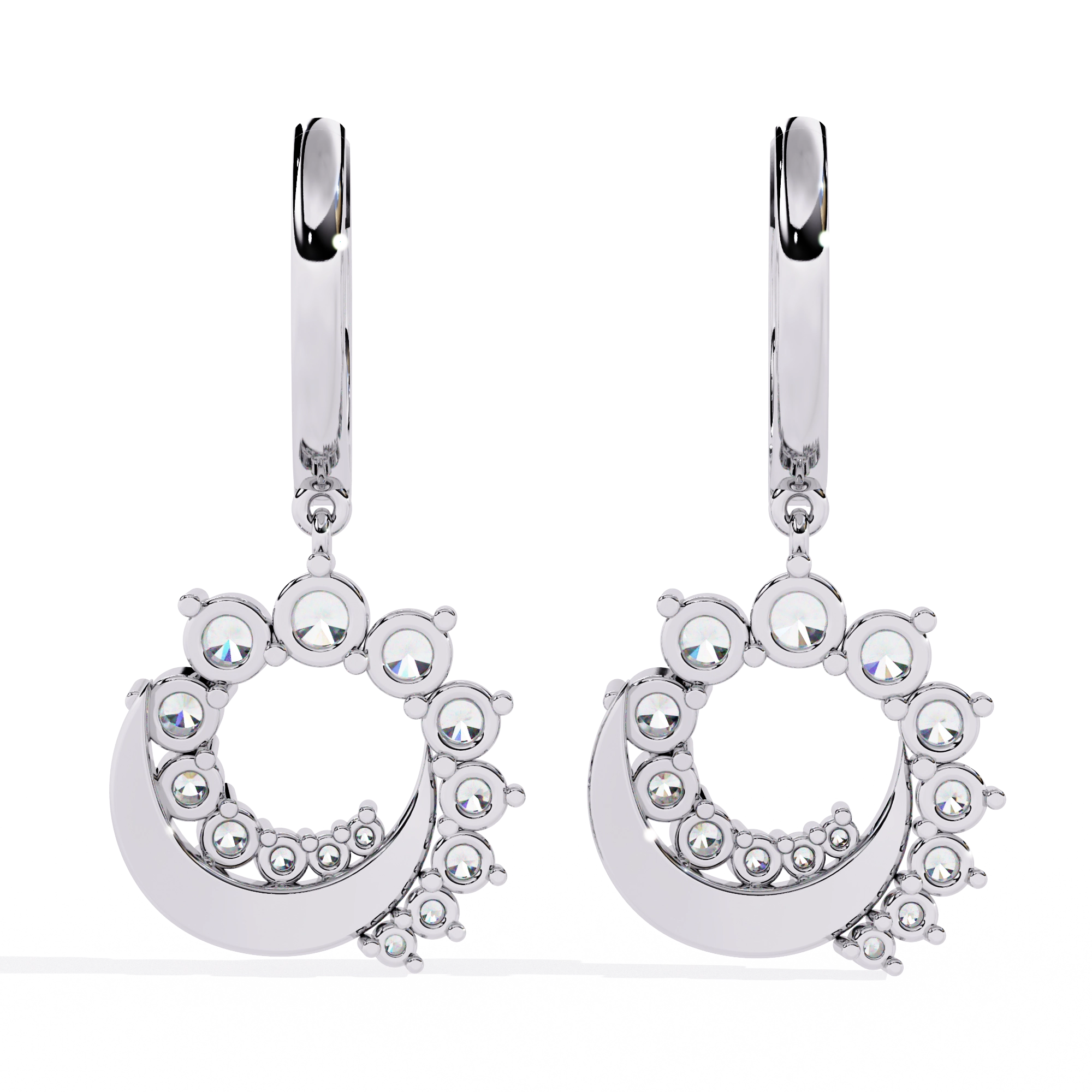 Circle Charm Drop Earrings