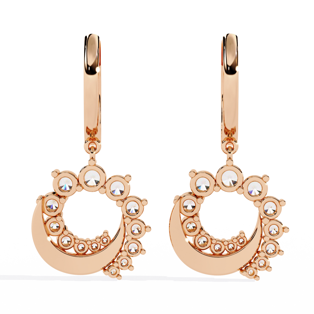 Circle Charm Drop Earrings