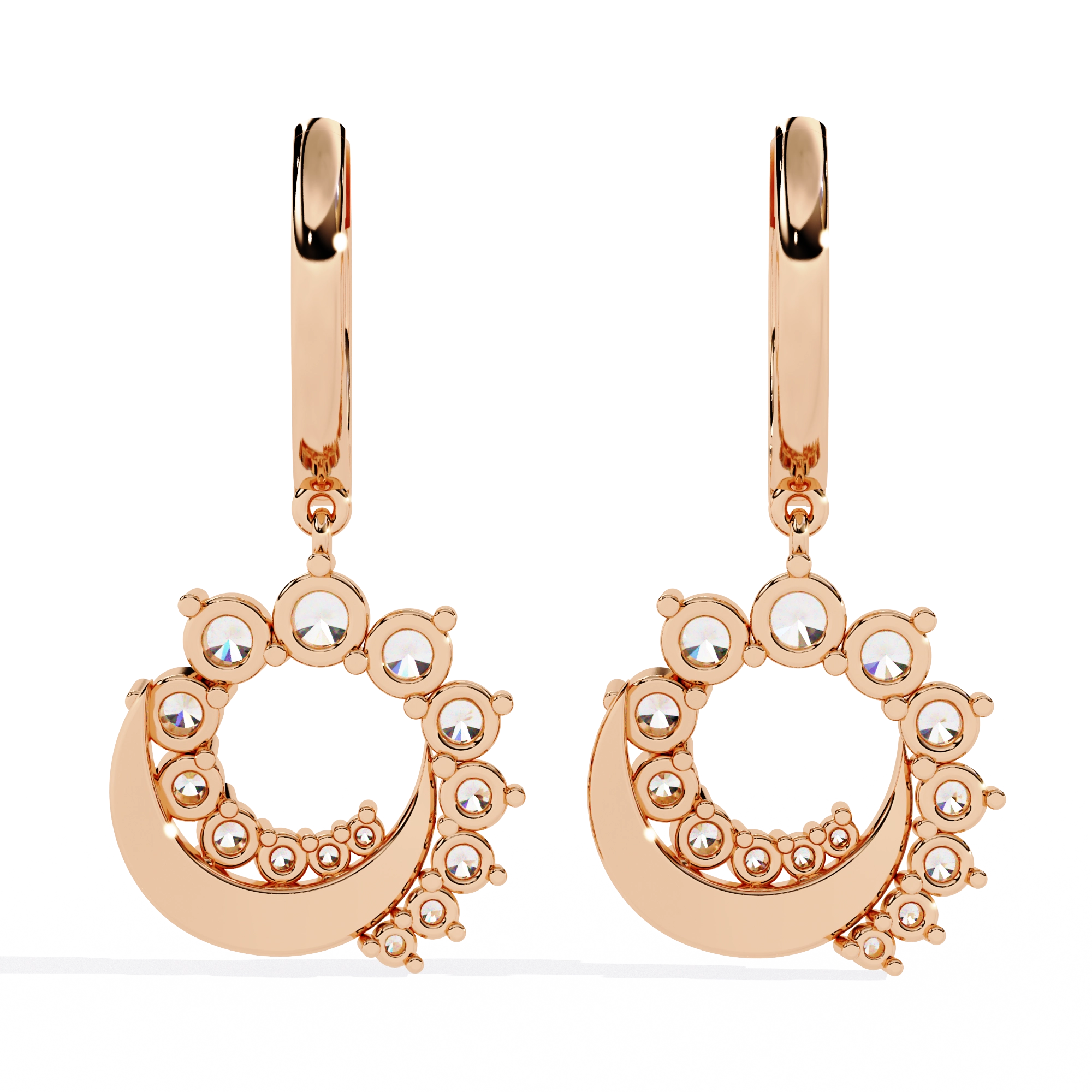 Circle Charm Drop Earrings