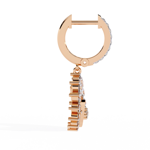 Circle Charm Drop Earrings