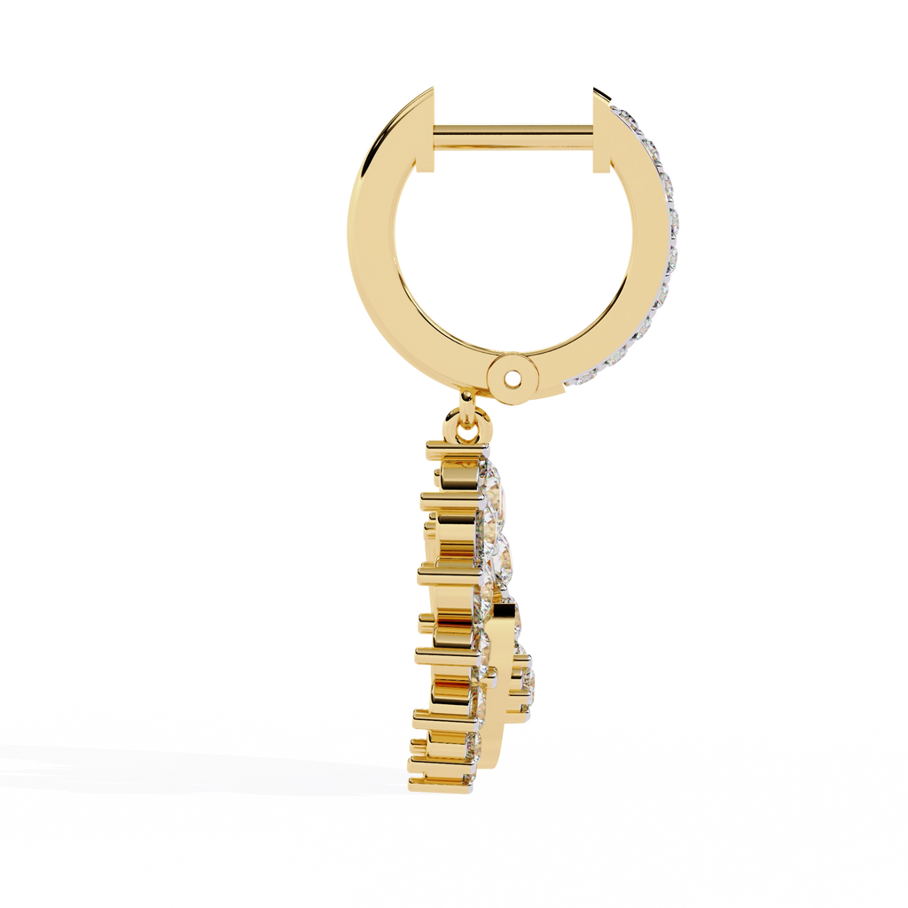Circle Charm Drop Earrings